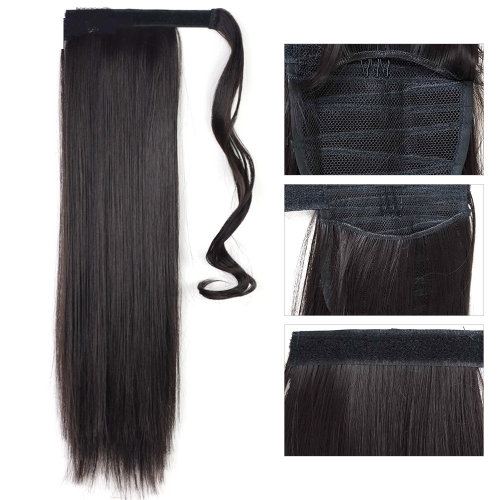 Long Straight Wrap Around Clip In Ponytail Hair