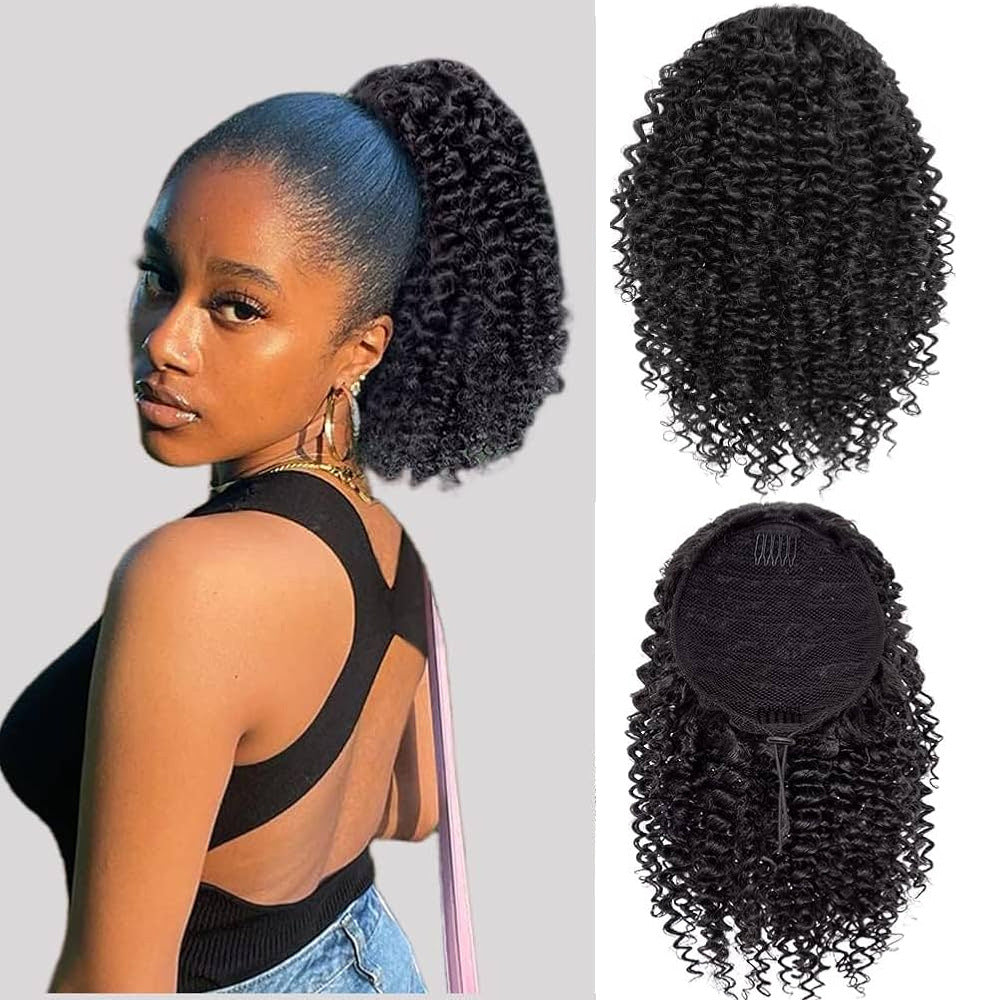 Drawstring Hair Bundle With African Black