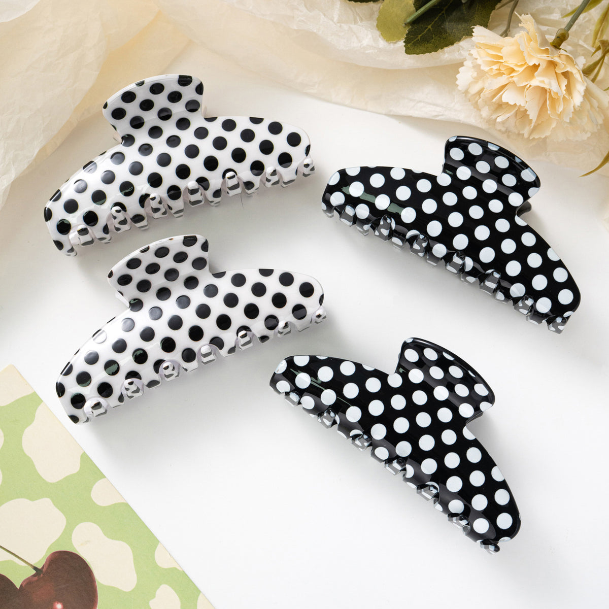 Affordable Luxury Style Polka Dot Grip Updo Hair