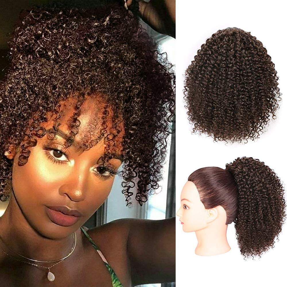 Drawstring Hair Bundle With African Black